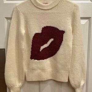 Kate Spade New York Size XS Sparkle Kiss Sweater in French Cream Wool Blend NWT